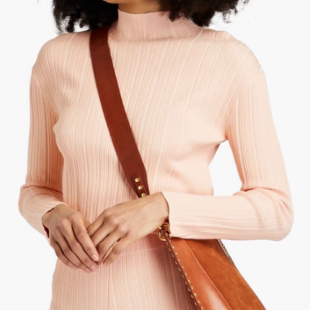 Maje Cropped Ribbed Knit top